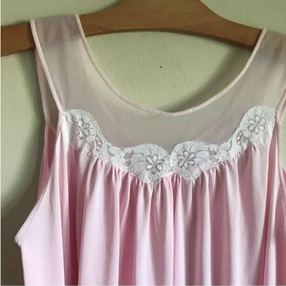 Vintage Kayser Babydoll Chemise Sleeping Set Barbiecore Dreamy Girlhoodcore Mesh - Picture 14 of 16